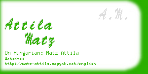 attila matz business card